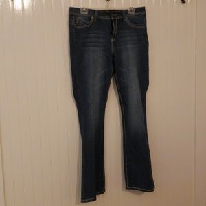 Distressed bootcut jeans